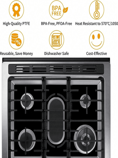 1/3 pièces/set de couvre-brûleurs de cuisinière à gaz, protecteurs de cuisinière à gaz, doublures réutilisables et antiadhésives pour brûleurs de cuisinière, protecteurs de dessus de cuisinière faciles à nettoyer, résistants à la chaleur et découpables, gardent votre plaque de cuisson à gaz propre des déversements et de la graisse, matériau durable et épais.