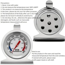 1pc Oven/Oven Thermometer, Range 50-300°C/100-600°F. 430 Stainless Steel Material, High-Temperature Resistant Glass, Auto Sensing, Precise Temperature Measurement. Suitable For Kitchen, Cooking, Baking. Essential Tool For Kitchen Baking, Kitchen Accessory.