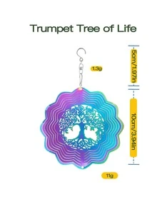 1pc Hummingbird Decoration Hanging Ornament, 3D Wind Chime, Sun Catcher, 3D Colorful Hanging Decor, Yard Decoration, Hummingbird Hanging Spinner, Owl Hanging Decor, Turtle Hanging Decor, Butterfly Hanging Decor, 3D Stainless Steel Hanging, Metal Bird Wind Spinner For Home, Garden, Yard Decoration - Multicolor - View 10