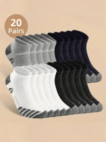 1/5/10 /15/ 20 Pairs Of Men's Anti Odor & Sweat Absorption Low Cut Socks, Comfy & Breathable Socks, No Show Socks For Daily & Outdoor Wearing, All Seasons Wearing - Multicolor - View 1