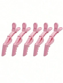 5个/2个多功能发夹，带鳄鱼夹和发型定位夹，适用于美发师和专业发型师，女士塑料防滑发夹，专业沙龙发夹，带鳄鱼夹的发型夹，长嘴夹，鹤嘴夹，卷发造型师之选，家居浴室装饰，发饰 - 彩色 - 查看 6