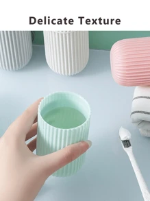1/2pcs Collapsible Portable Travel Mouthwash Cup, Toothbrush & Toothpaste Storage Box, Compact Travel Camping Toothbrush Cup, Multifunctional Travel Facial Cleanser Set, Essential Travel Toiletries, Beach Holiday & School Trip Organizer, Home Bathroom Decor With 4 Colors Available