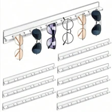 Acrylic Sunglasses Organizer Storage Wall Mounted Eyeglasses Holder Hanging Eyewear Display Rack Hanger For Entryway Shelf Bedroom Living Room Home Decor Clear Acrylic Glasses Storage Display Stand Aesthetic Organization Solution - Multicolor - View 7