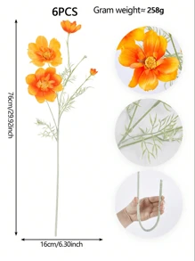 1PC/6PCS/12PCS 29.92Inch Artificial Flower Fake Daisy Flower UV Resistant Artificial Plant Used For Outdoor Room Office Wedding Decoration,Fall Decor,Autumn