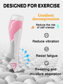1 Pair Copper Well Compression Socks For Women & Men -Knee-High Support Stockings, Breathable Athletic & Daily Wear For Nursing, Yoga, Maternity, Travel & Cycling With Comfort Toe Seam