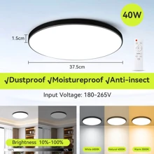CANMEIJIA 1 pièce Plafonnier LED moderne 220V avec télécommande, lampe de plafond à gradation et variation de couleur de 3000K à 6500K. Lampe LED pour décoration de chambre à coucher, salon, cuisine, salle à manger, bureau.