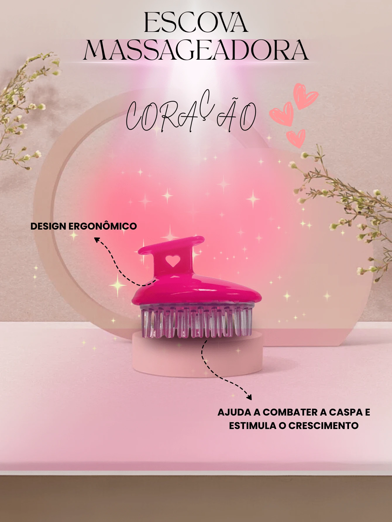 Professional Anti-Dandruff Heart Massage Brush For Scalp Bath Shampoo - 彩色 - 查看 1