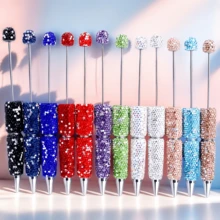 6pcs Rhinestone Embellished Beaded Ballpoint Pen DIY Materials Kit, Sparkly Creative Stationery Supplies Suitable For Gifts In Holidays - Multicolor - View 8
