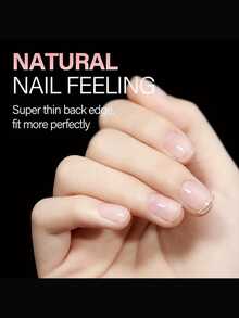 120pcs Almond-Shaped Press-On Nails Set - Ultra Short, Semi-Matte Finish In Nude Color For DIY Manicures & Pedicures - Clear - View 8