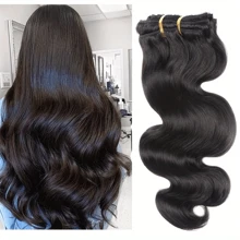 Body Wave Clip In Human Hair Extensions Natural Color 100% Remy Human Hair Clip In 8Pcs/Set Full Head For Women