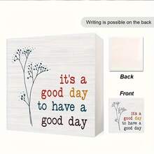 Inspirational Quote Desk Decor - 1pc Foam PVC Square Plaque With Stem & Leaf Design, Colorful Motivational Phrases For Home, Office, Garden - Perfect Gift For Family & Friends - Multicolor - View 6