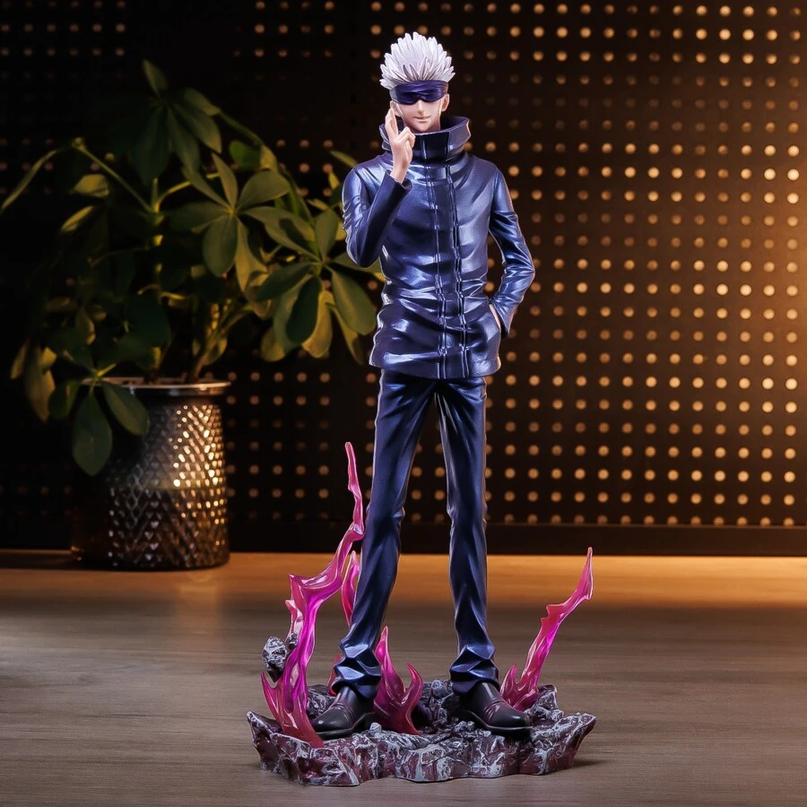 Banpresto Statua in metallo placcato grande da 31 cm/12 pollici di Gojo, Collezione di anime, Decorazione per casa/auto, Piccolo regalo, Regalo per le feste