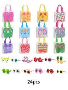24 bolsas de regalo no tejidas con forma de chanclas para playa, bolsas de poliéster de alta calidad, impermeables, para llevar a mano, para eventos y fiestas, con cordón, para viajes y almacenamiento. - Multicolor - Ver 11