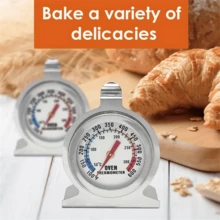 1pc Oven/Oven Thermometer, Range 50-300°C/100-600°F. 430 Stainless Steel Material, High-Temperature Resistant Glass, Auto Sensing, Precise Temperature Measurement. Suitable For Kitchen, Cooking, Baking. Essential Tool For Kitchen Baking, Kitchen Accessory.