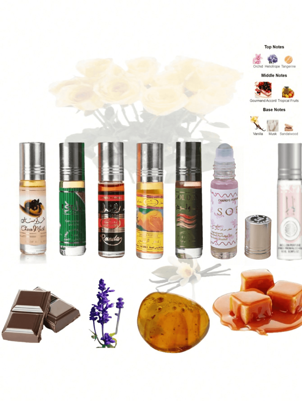 1pc 6ml -10ml Arabian Essential Oil Can Be Used For Body Odor Elimination And Body Massage, And Can Be Carried Around For Lasting Fragrance,There Are Chocolate Aromatherapy Oil, Rose Aromatherapy Oil,YararValentine's Day Aromatherapy/316 New And Old Packaging Randomly Sent/