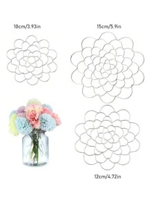 Flower Arrangement Holder Wire Flower Twist Reuseable Floral Frogs For Arrangements Metal Floral Grid For Vase Flower Lid Arranger Floral Plant Stems Bouquets Fixation 4/5/6Inch Gifts Birthday Graduation