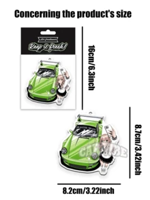 JDM STYLE,Cool Anime Girl Wtih Car Design, Car Air Fresheners - Hanging Rearview Mirror Scented Tablets, Cool Automotive Decor, Paper-Based Vehicle Air Freshener Combo Set With Assorted Designs, Gift For Friends - Multicolor - View 4