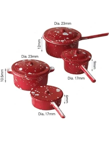 Accesorios de cocina en miniatura a escala 1/12, Juego de cocina para casa de muñecas que incluye olla metálica, sartén y espátula con soporte, mini artículos para fiestas, adecuado como accesorios de fotografía para OB11