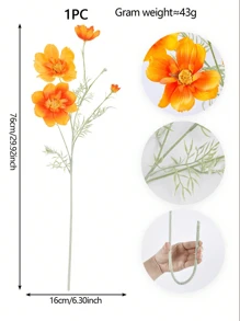 1PC/6PCS/12PCS 29.92Inch Artificial Flower Fake Daisy Flower UV Resistant Artificial Plant Used For Outdoor Room Office Wedding Decoration,Fall Decor,Autumn