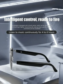 Brand New Advanced Smart Glasses, Can Listen To Songs, Talk To The Advanced Sunglasses Glasses, Smart Touch Operation / BT V5.3 / Stereo Effect, Suitable For Holiday Gifts, Sports, Driving, Fishing, Men And Women Are Applicable - Black - View 6