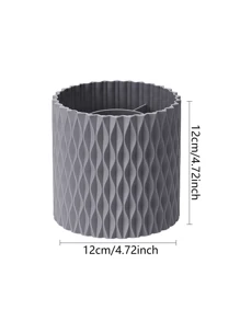 1pc 360° Rotating Makeup Storage Box, Large Capacity Makeup Brush Holder With Dividers, Suitable For Brushes, Lipsticks, Eyebrow Pencils And Eye Shadows, White/Grey Plastic, Convenient For Vanity Or Bathroom,For Holiday Beach, Bathroom Collection, Bedroom Collection, Large Capacity