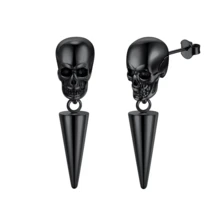 1 Pair Of Classic Skull Conical Design, Suitable For Both Men And Women To Wear On Halloween - Hypoallergenic Earneedles, Durable And Long-Lasting, A Unique Gift For Friends And Family, Valentine's Day Gift, A Gift For Him - skeleton - View 12