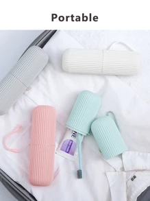 1/2pcs Collapsible Portable Travel Mouthwash Cup, Toothbrush & Toothpaste Storage Box, Compact Travel Camping Toothbrush Cup, Multifunctional Travel Facial Cleanser Set, Essential Travel Toiletries, Beach Holiday & School Trip Organizer, Home Bathroom Decor With 4 Colors Available