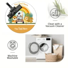 1pc 4 Sizes Customized Custom Rugs Carpet Rugs For Bed Room Rugs Living Room Door Mat Bedroom Rug Carpet For Living Room Cute Little Animal Round Rug Bedroom Rug Imitation Cashmere Living - Multicolor - View 7