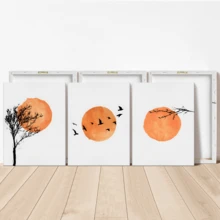 3pcs Canvas Art Print, Modern Wall Arts, Posters Wall Art Set, Abstract Art, Burnt Orange Home Decor - Canvas Material (Optional Frame) - Multicolor - View 9