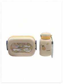 Portable Lunch Box With Straw Water Bottle Set, For Daily Travel - Lunch Box Water Bottle Set - View 8