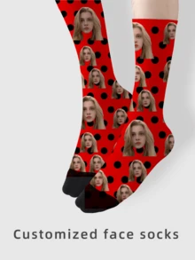 1 Pair Custom Face Socks, Custom Photo Sock, Custom Printed Socks, Personalized Funny Face Socks, Custom Picture Socks, Put Any Face On The Socks, Anniversary Gift, Valentine Gift, Birthday Gift, Wedding Gift, Mother's Day Gift, Father's Day Gift, Best Friend Gift, Gift For Mom/Dad, Gift For Girlfriend/Boyfriend, Gift For Her/Him - Multicolor - View 4