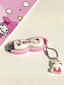 Sanrio Sanrio Cute Hello Kitty Nail Clippers, Mini Creative Portable KT Cat Nail Scissors Manicure Tools