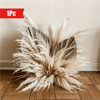 12 件人造花包括金棕榈叶和蒲苇，40.64 厘米/16 英寸蒲苇热带叶子，用于 DIY 婚礼花束、棕榈派对和家居装饰 - 多功能干植物材料，适用于圣诞节、万圣节、复活节、感恩节、秋季装饰、秋季