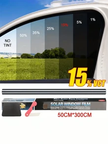 1 Roll 50x300cm/19.68*118.11in 1/5/15/25/35/50% VLT Car Window Tint Window Privacy Film, Car Shade Front Windshield, Heat & UV Block And Scratch Resistant, Blackout Window Film Auto Car Windshield Sun Shade Roll,Privacy And Privacy Prevention, High Light Transmission Does Not Block The Line Of Sight, Protection Of Privacy And Driving Double Protection! Add Installation Kit