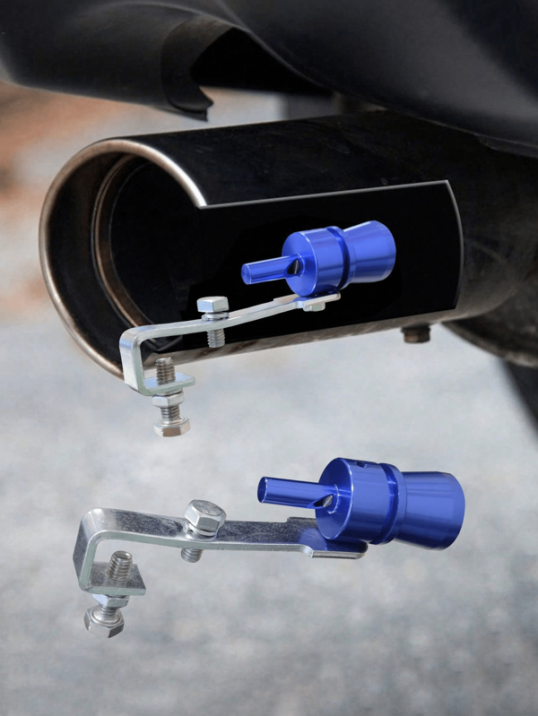 Blue Car Turbo Whistle Exhaust Muffler Voice Modifier, Fits Displacement Of 1.6L-2.0L