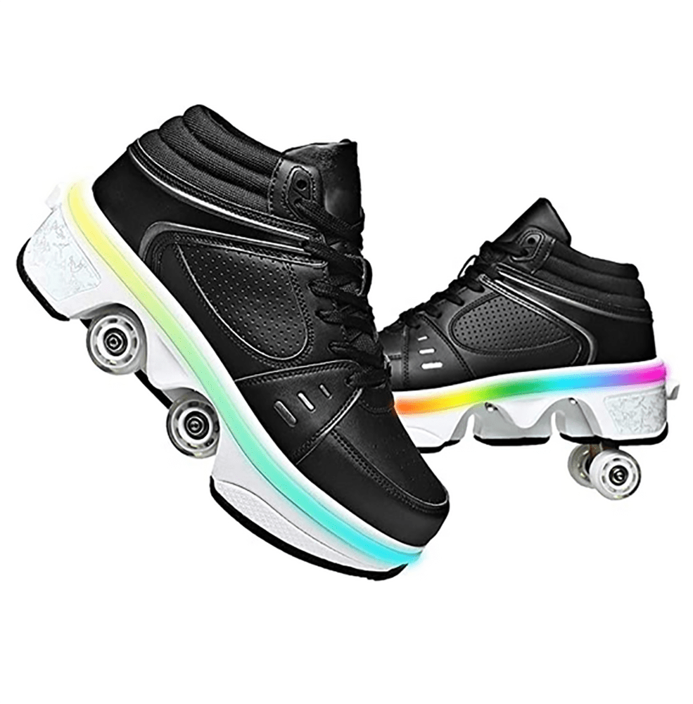 preyrocbirds Scarpe con rotelle, Pattini a rotelle per Bambini, Pattini LED Luce per Ragazzi e Ragazze, Scarpe con Automatiche Rotelle Retrattile, Outdoor Multisport Scarpe da Skateboard