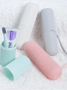 1/2pcs Collapsible Portable Travel Mouthwash Cup, Toothbrush & Toothpaste Storage Box, Compact Travel Camping Toothbrush Cup, Multifunctional Travel Facial Cleanser Set, Essential Travel Toiletries, Beach Holiday & School Trip Organizer, Home Bathroom Decor With 4 Colors Available