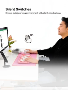 FANTECH 人体工学鼠标，可充电蓝牙无线垂直鼠标静音开关 2.4GHz 或蓝牙兼容 Windows 7 或更高版本、OS 10.11 或更高版本 - 彩色 - 查看 10