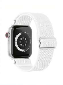 1PC Girl Boy Nylon Elastic Strap Fashion Sports And Nature Styles, Suitable For Both Boy And Girl Compatible With Apple Watch 45mm 49mm 38mm 40mm 41mm 42mm 44mm 46mm, Compatible With Apple Watch Series Ultra SE 10 9 8 7 6 5 4 3 2 1 Watch Accessories Gifts - White - View 4