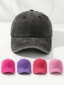 1pc Women's Soft-Top Washed Solid Color Baseball Cap, Korean Style Versatile Casual Dad Hat, Suitable For Summer Outings And Street Wearing - Khaki - View 6