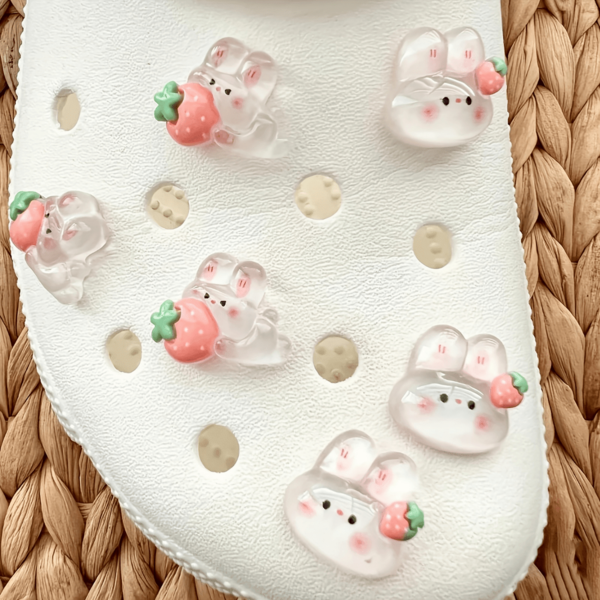 6pcs Cute Rabbit Series, Charming Women's Shoes, Sandal Decoration, Shoe DIY Accessories