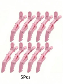 5个/2个多功能发夹，带鳄鱼夹和发型定位夹，适用于美发师和专业发型师，女士塑料防滑发夹，专业沙龙发夹，带鳄鱼夹的发型夹，长嘴夹，鹤嘴夹，卷发造型师之选，家居浴室装饰，发饰 - 彩色 - 查看 2