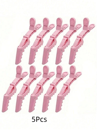 5pcs/2pcs Multi Functional Hair Clip With Crocodile Clip And Hair Styling Clip Positioning Partition, Suitable For Hairdressers And Professional Hairstylists, Women's Plastic Anti Slip Hair Clip, Professional Salon Hair Clip, Hair Styling Clip With Crocodile Clip, Long Mouth Clip, Crane Mouth Clip, Curly Hair Stylist's Choice Home Bathroom Decor, Hair Accessories