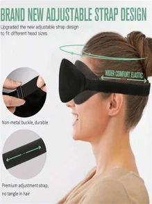2 Packs [Pressure-Free Blackout Eye Mask] Curved 3D Design For Side Sleepers | Silky-Soft Touch | Stays Put When Tossing