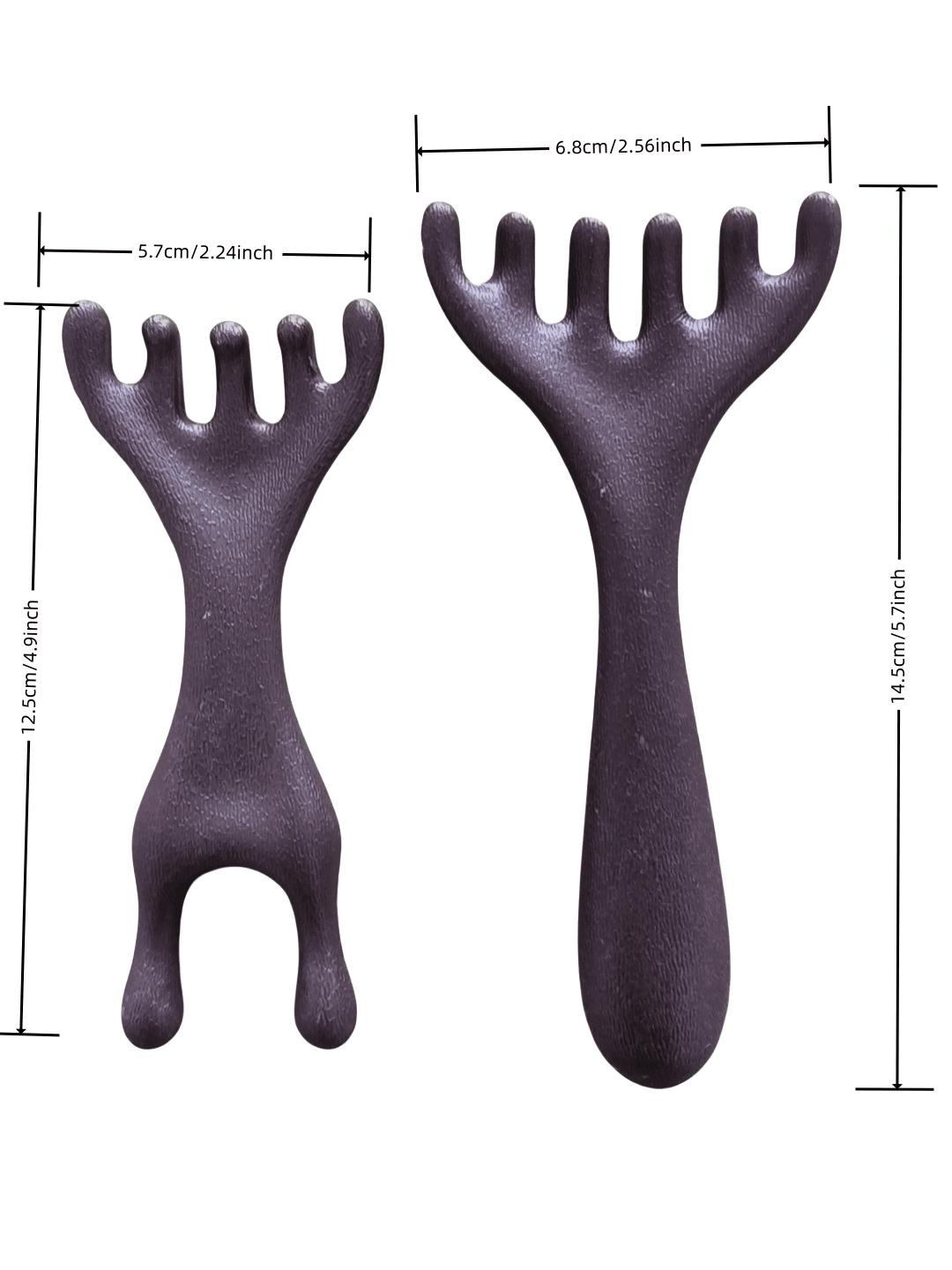 mingxuan 2pcs Plastic Massage Comb, Multi-Functional Massage Tool For Head, Face Acupressure, And Body Massage - Brown - View 7