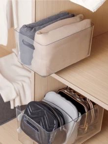 1 Pair Of Sliding Rail, Drawer Storage Basket Slide Rail, Multi-Purpose Kitchen Bedroom Dorm Organizer Box Track, No-Drill Kitchen Bathroom Cabinet Silent Slide Strip, Multi-Function Drawer Slide Rail, Storage Box Pull Track - Multicolor - View 7