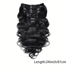 Body Wave Clip In Human Hair Extensions Natural Color 100% Remy Human Hair Clip In 8Pcs/Set Full Head For Women