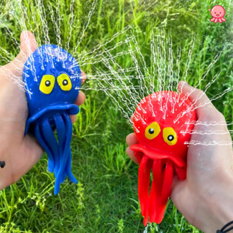 2 个可重复使用的章鱼形状水球，可重复使用的水气球，适用于户外玩具和游戏，适合儿童和成人男孩和女孩的水上玩具 - 夏季球，适合泳池和后院乐趣