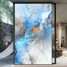 Abstract Art Of Marble Texture Glass Door Window Sticker For Home Decoration Wall Decor Room Decor Stickers Personalised Stickers - Picture Color - View 5