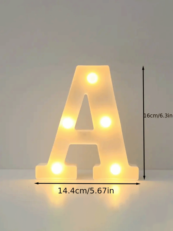6.3-Inch Customizable LED Marquee Letter Light - 1pc, Wall-Mounted, Battery-Powered - Great For Wedding, Birthday, Home Decor